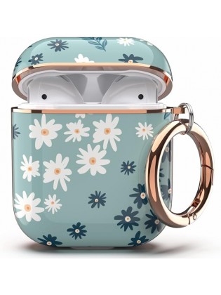 Flower Patterns Protective Hard Case with Clip (Cyan)