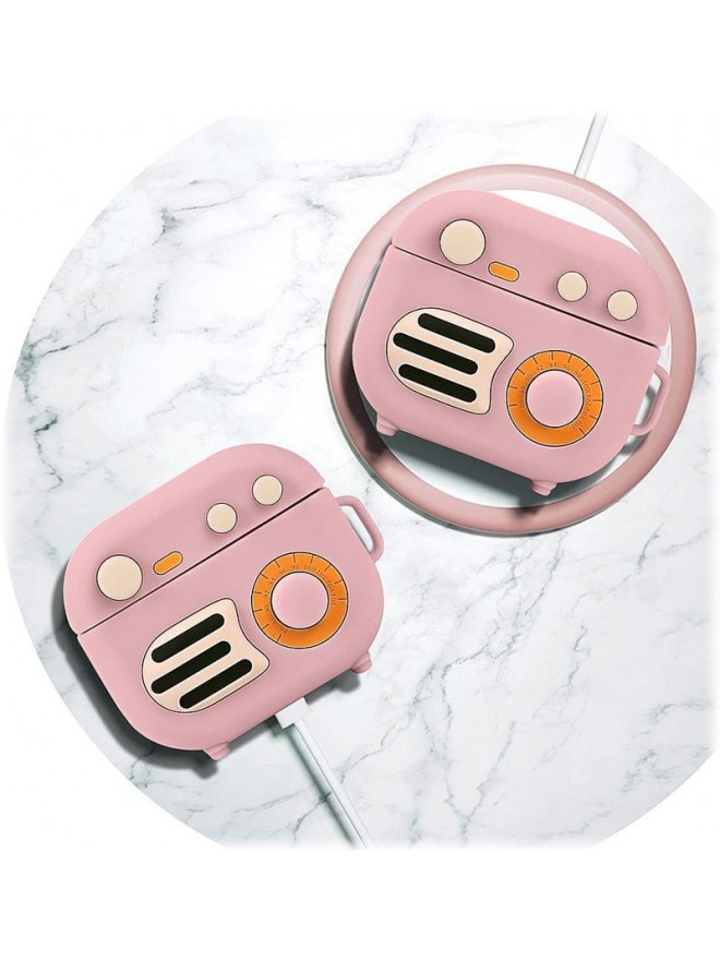 Retro Radio Earphone Case - Pink