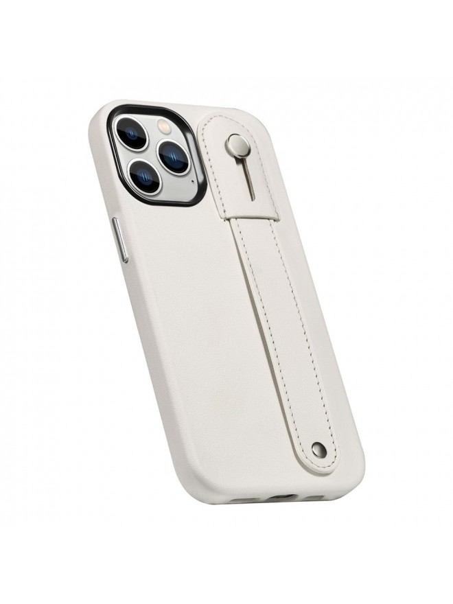 Genuine Leather FingerGrip Case - White