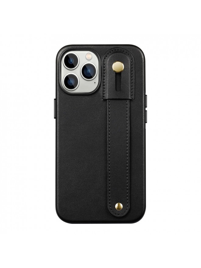 Genuine Leather FingerGrip Case - Black