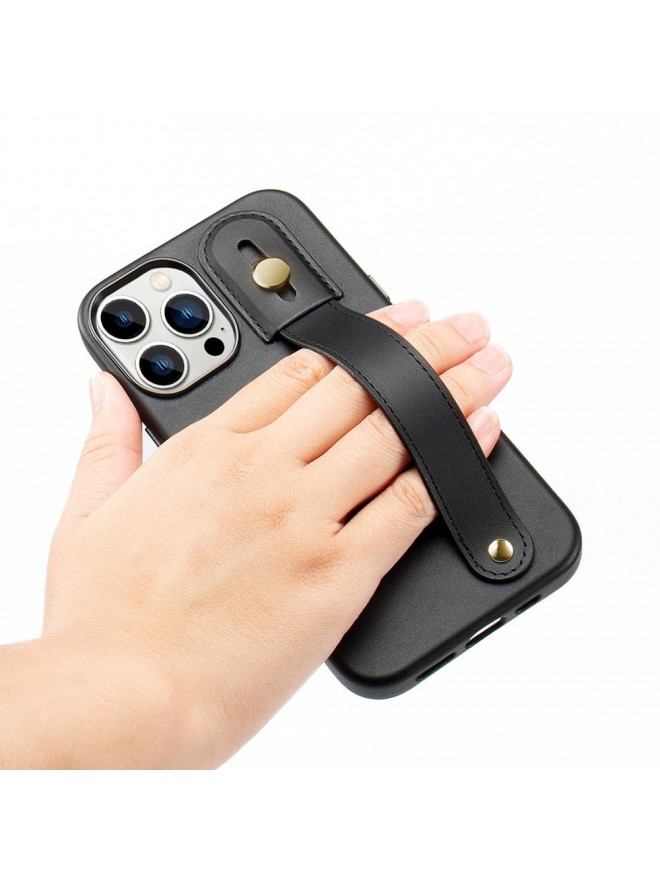 Genuine Leather FingerGrip Case - Black