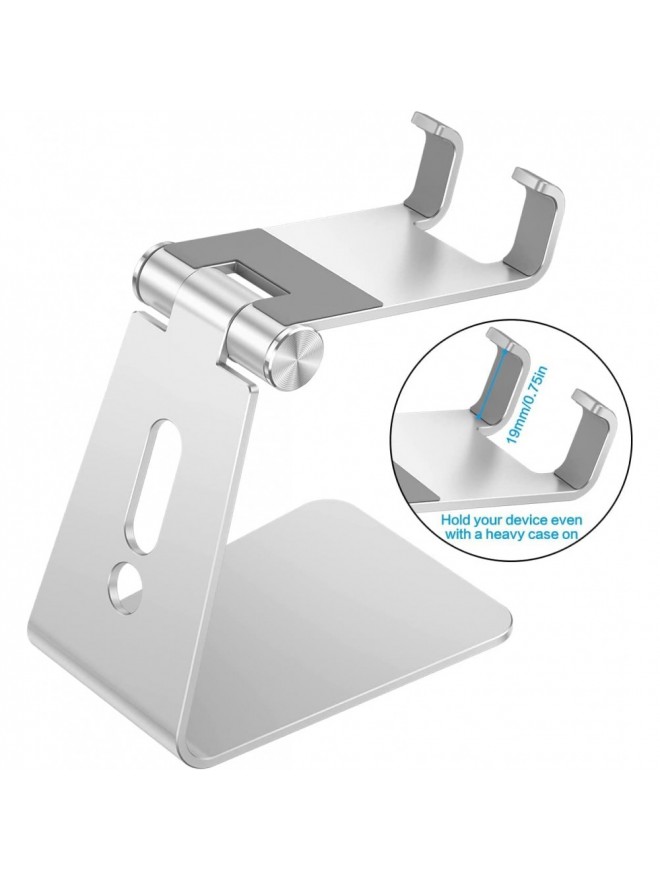Silver Desktop Phone Dock Holder  (Single shot is not delivered)