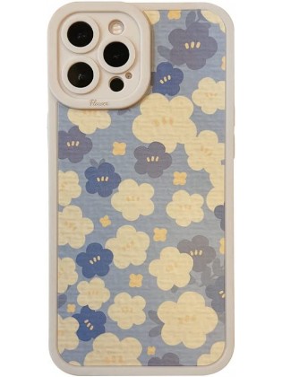 iPhone 11 Pro Case, Back Case Blue Flowers Girls Woman and Soft Bumper Silicone Slim Shockproof Case for iPhone 11 Pro (5.8 inch)