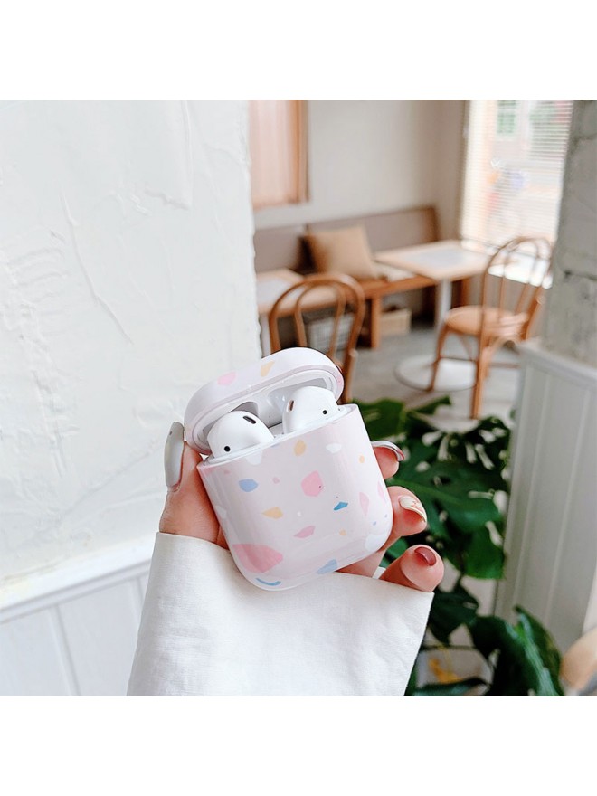 Silicone earphone shell AirPods 1/2 Generation Earphone Sleeves Pc Hard Shell Water Sticker Marble Apple Fashion Brand Earphone Case Protective Cas