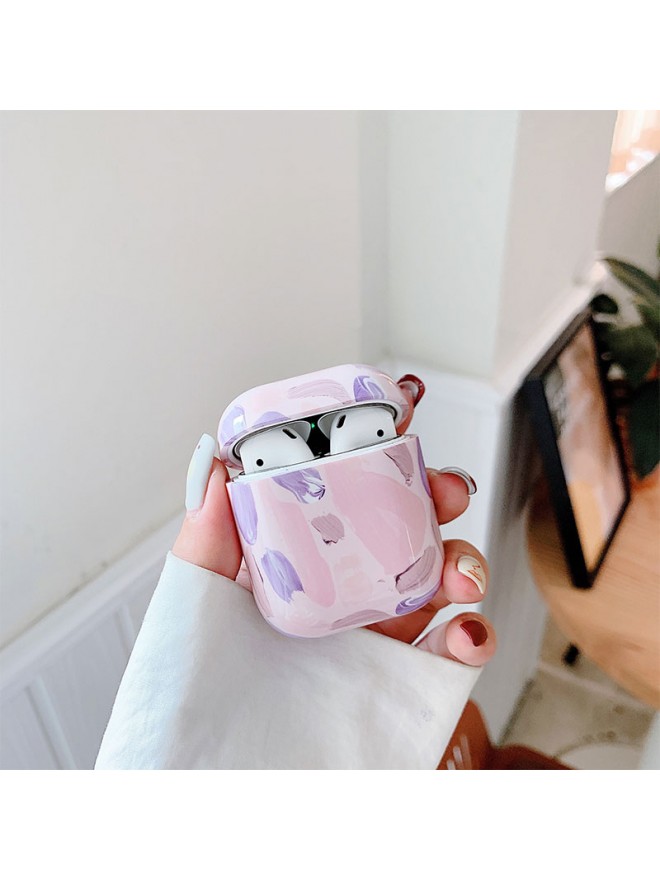 Silicone earphone shell AirPods 1/2 Generation Earphone Sleeves Pc Hard Shell Water Sticker Marble Apple Fashion Brand Earphone Case Protective Cas