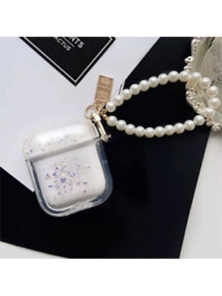 Silicone earphone shell Transparent Quicksand Hard Shell for Airpods 1/2 Case Protective Cover
